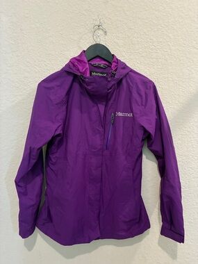 Marmot Women's Purple Hooded Waterproof Shell Jacket